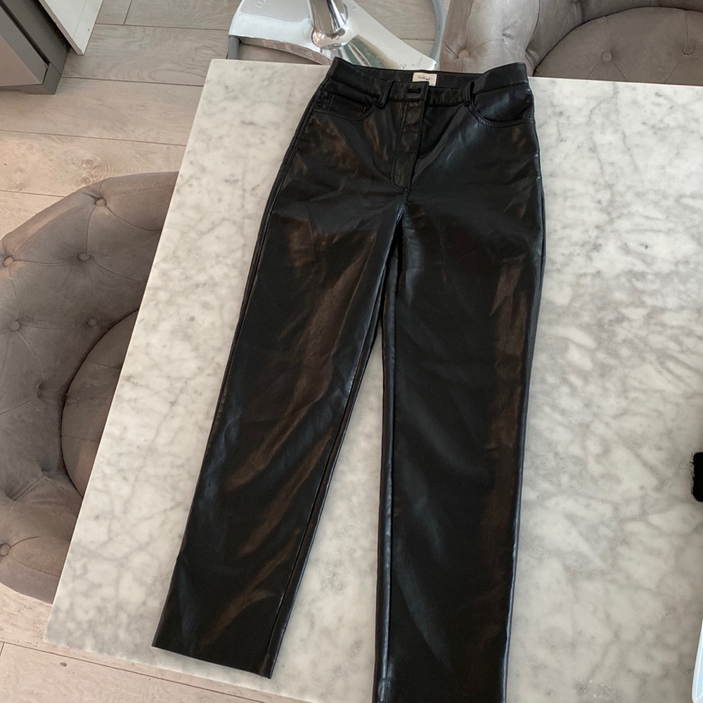 Aritzia Black leather Trousers